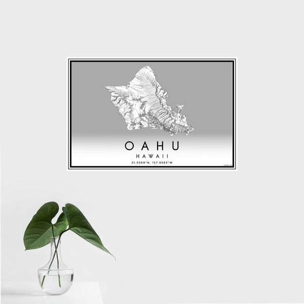 Oahu - Hawaii Classic Map Print