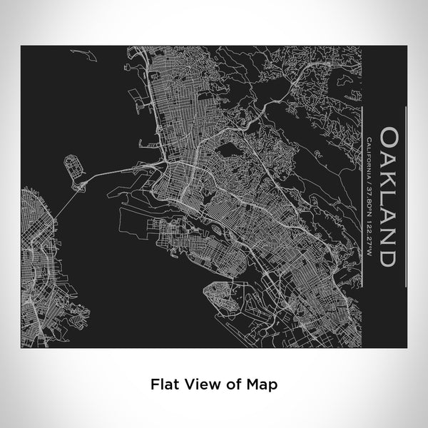 Oakland - California Map Bottle with Bamboo Top in Matte Black