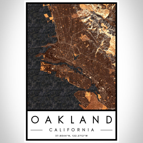 Oakland - California Map Print in Ember