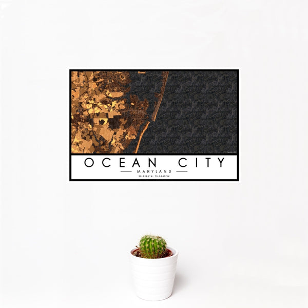 Ocean City - Maryland Map Print in Ember