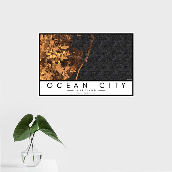 Ocean City - Maryland Map Print in Ember