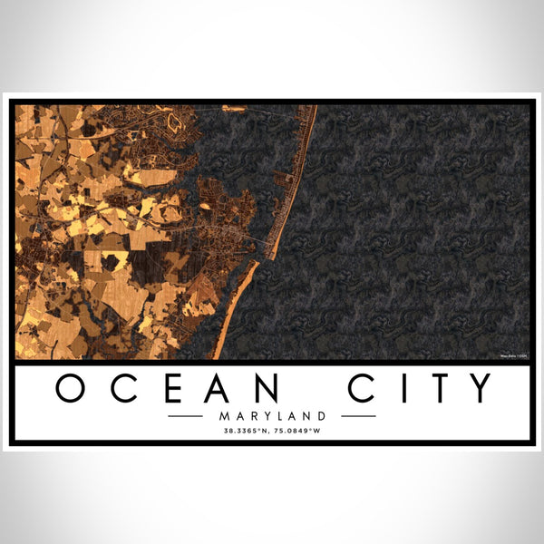 Ocean City - Maryland Map Print in Ember