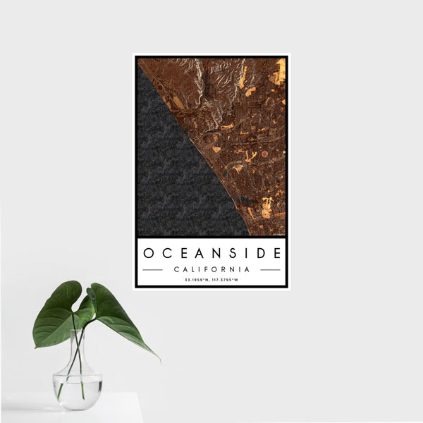 Oceanside - California Map Print in Ember