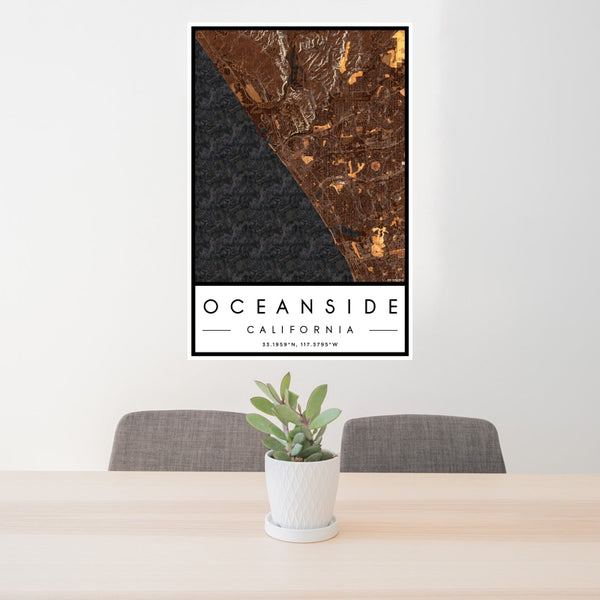 Oceanside - California Map Print in Ember