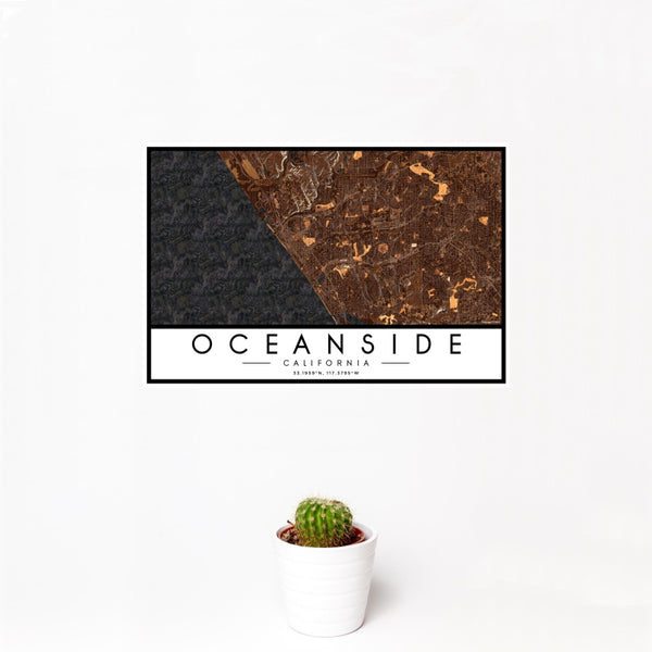Oceanside - California Map Print in Ember