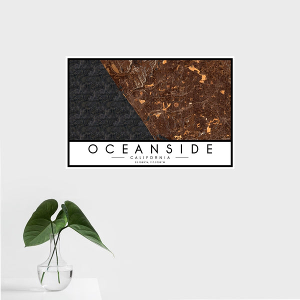 Oceanside - California Map Print in Ember
