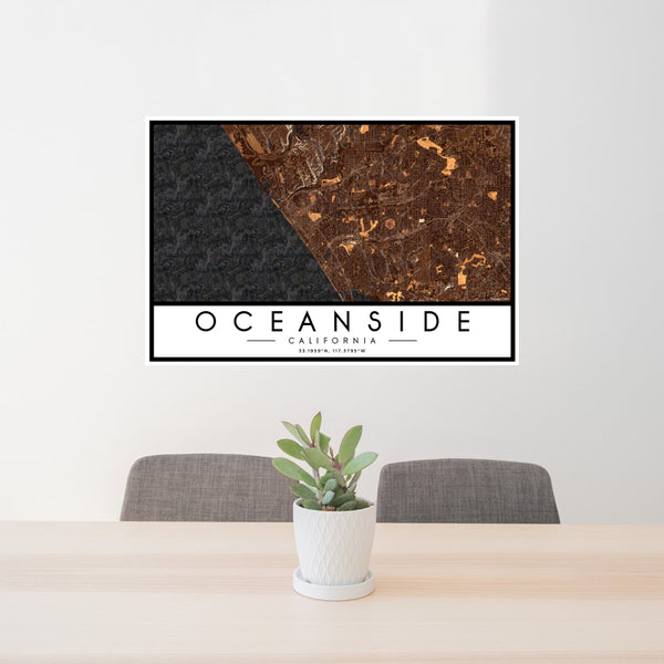 Oceanside - California Map Print in Ember