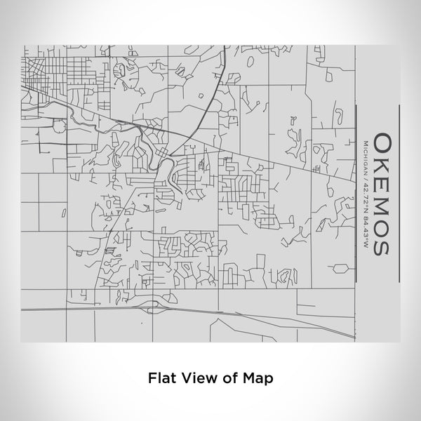 Rendered View of Okemos Michigan Map Engraving on 20oz Stainless Steel Insulated Bottle with Bamboo Top