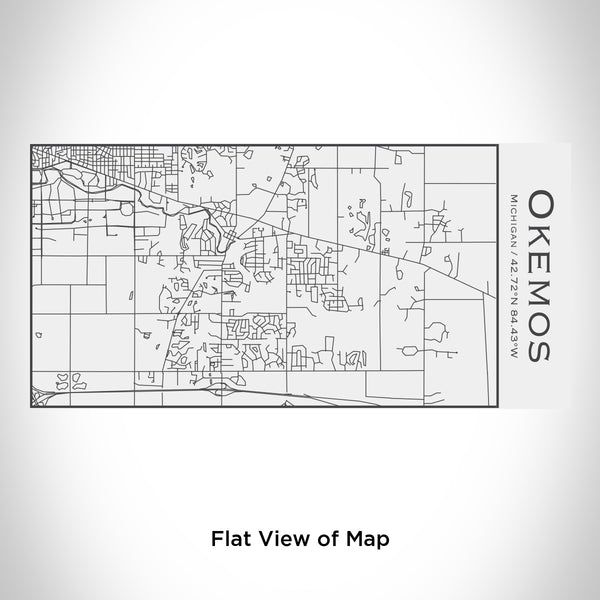 Rendered View of Okemos Michigan Map Engraving on 17oz Stainless Steel Insulated Cola Bottle in White