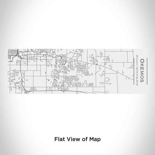 Rendered View of Okemos Michigan Map Engraving on 10oz Stainless Steel Insulated Cup with Sliding Lid in White