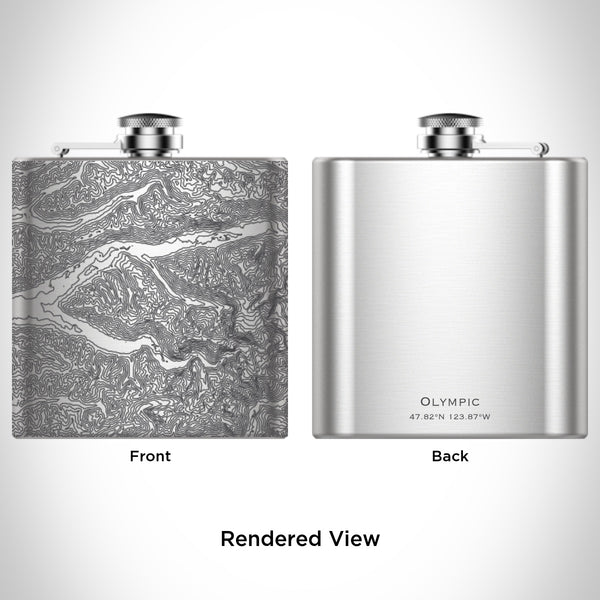 Rendered View of Olympic National Park Map Engraving on undefined