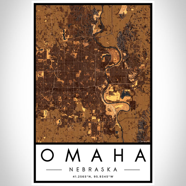 Omaha - Nebraska Map Print in Ember