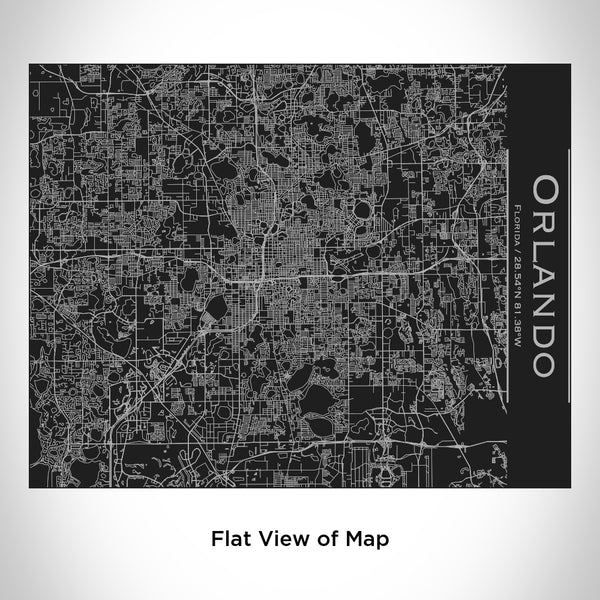 Orlando - Florida Map Bottle with Bamboo Top in Matte Black