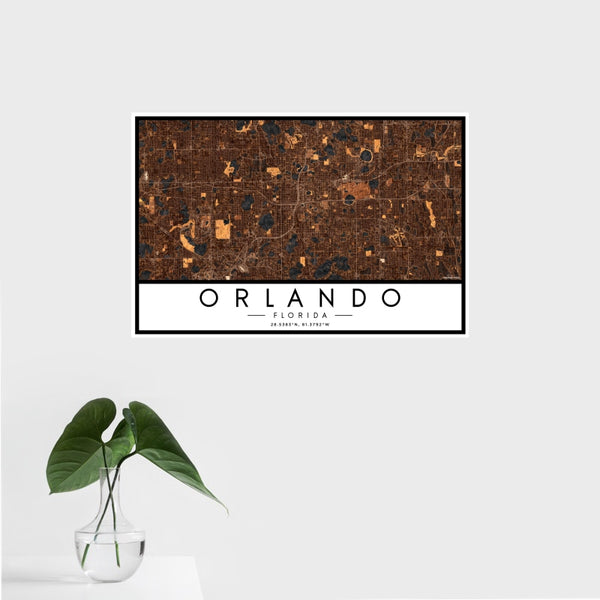 Orlando - Florida Map Print in Ember