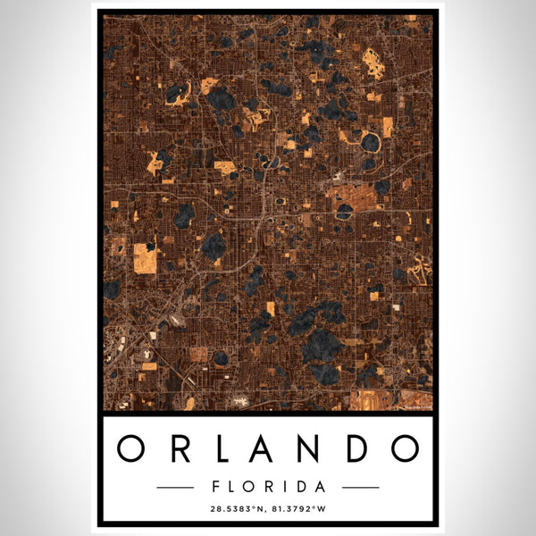 Orlando - Florida Map Print in Ember