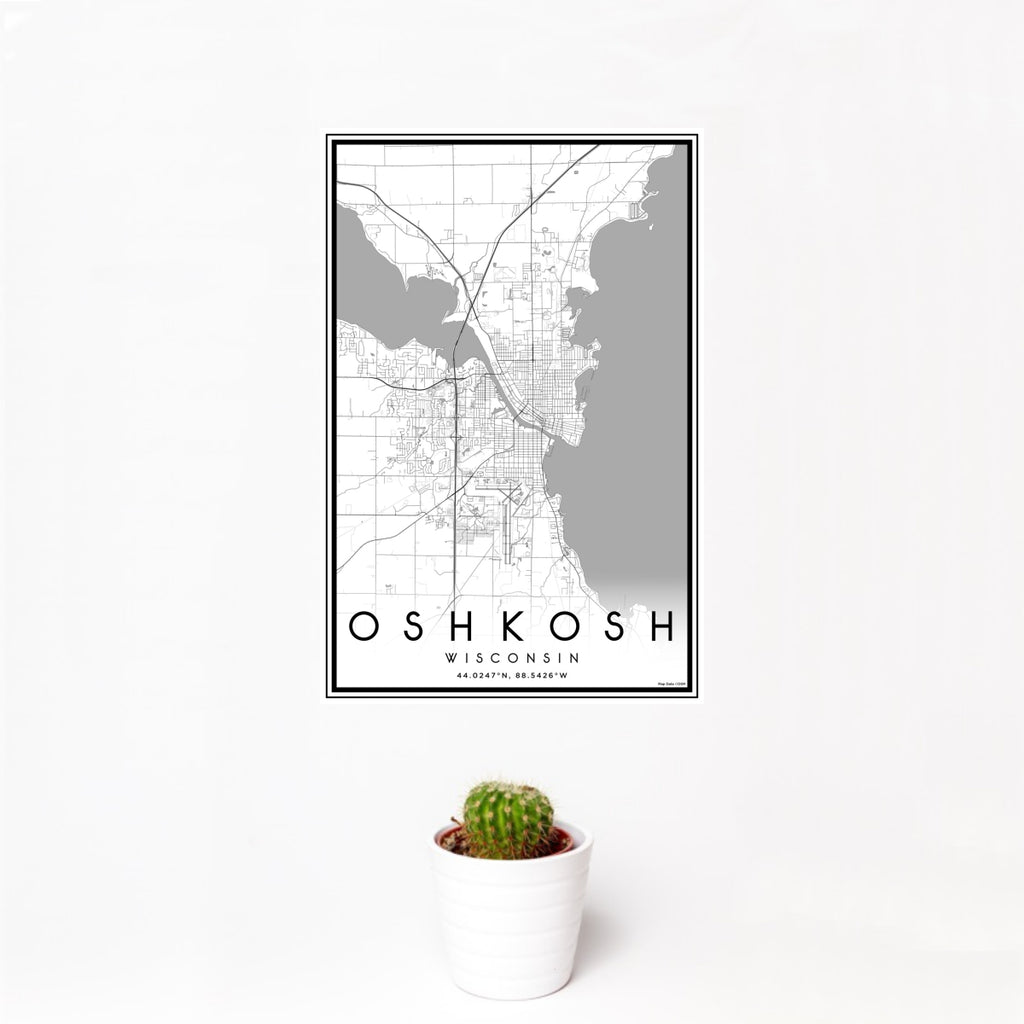 Oshkosh - Wisconsin Classic Map Print