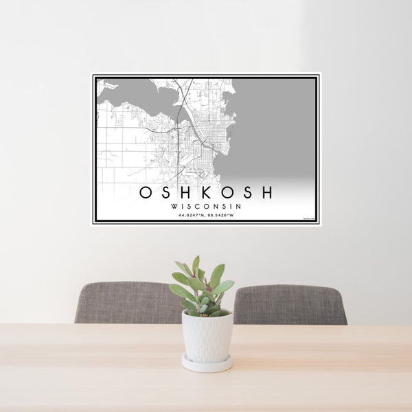 Oshkosh - Wisconsin Classic Map Print
