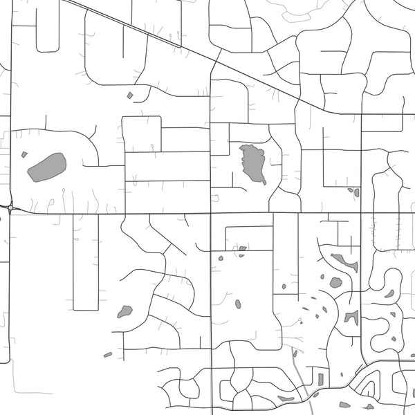 Otsego Minnesota Map Print in Classic Style Zoomed In Close Up Showing Details