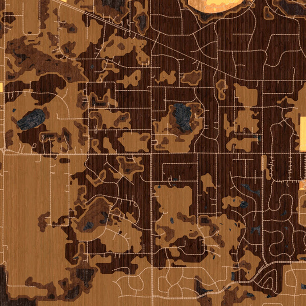 Otsego Minnesota Map Print in Ember Style Zoomed In Close Up Showing Details