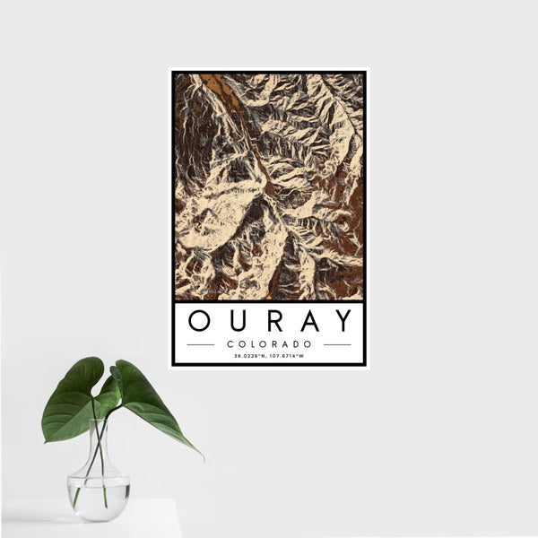 Ouray - Colorado Map Print in Ember