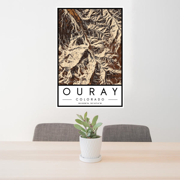 Ouray - Colorado Map Print in Ember