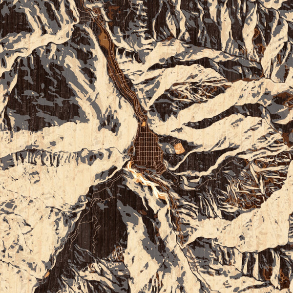 Ouray - Colorado Map Print in Ember
