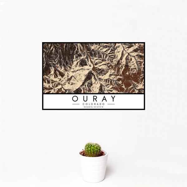 Ouray - Colorado Map Print in Ember