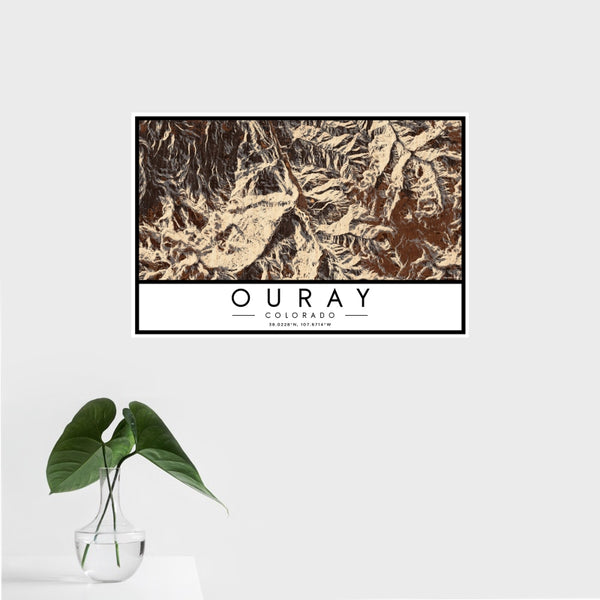 Ouray - Colorado Map Print in Ember
