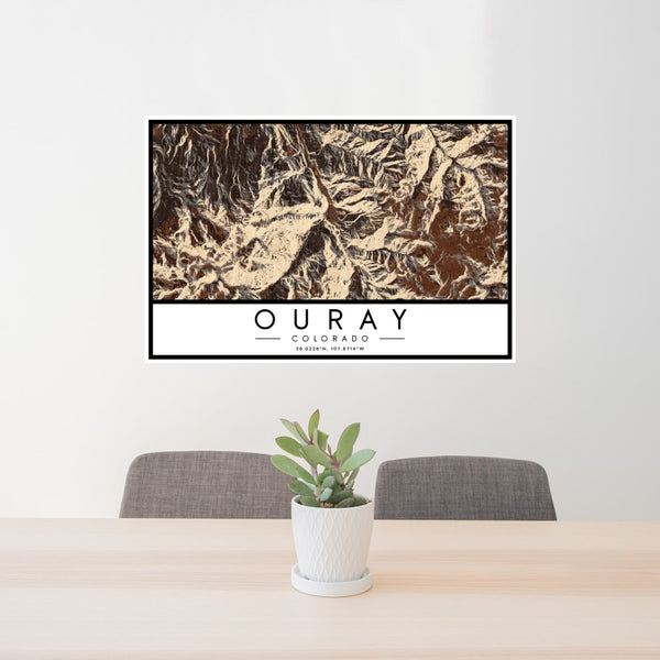 Ouray - Colorado Map Print in Ember