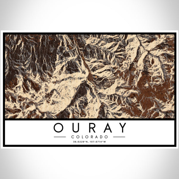 Ouray - Colorado Map Print in Ember