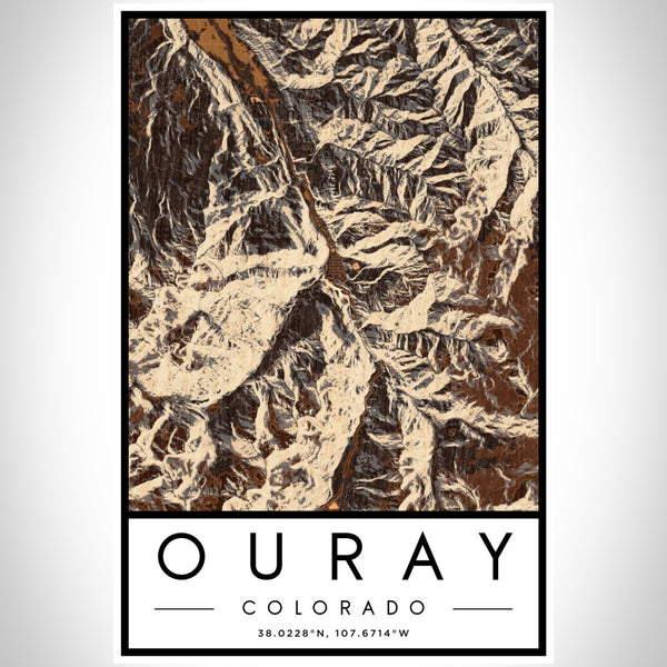 Ouray - Colorado Map Print in Ember