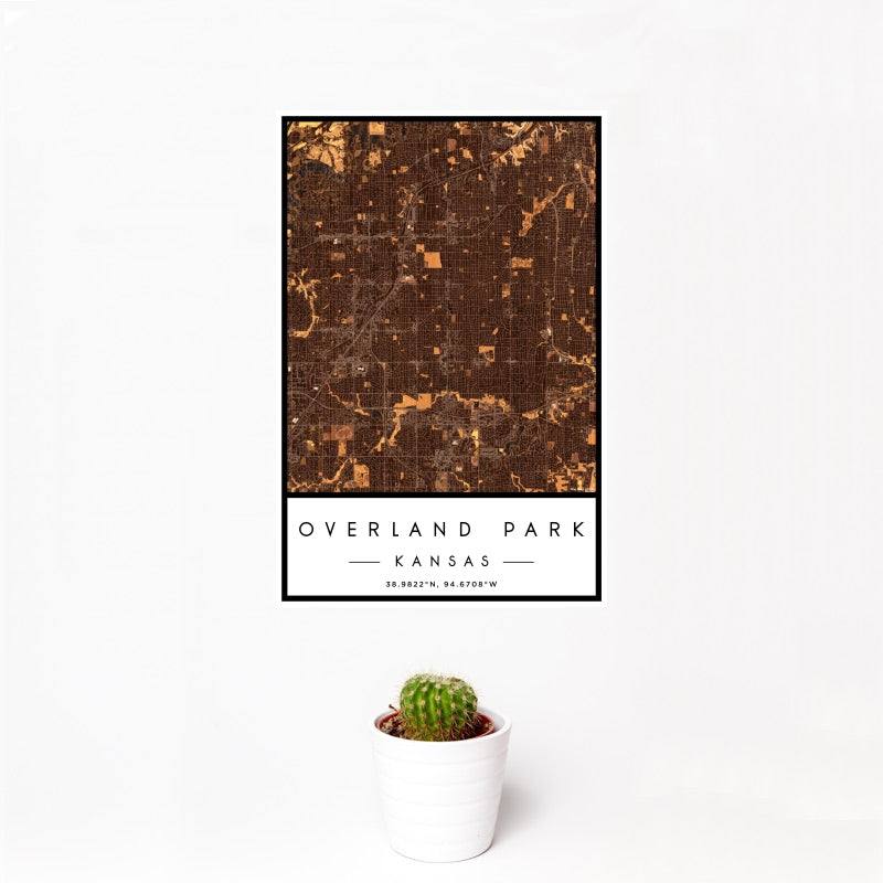 Overland Park - Kansas Map Print in Ember