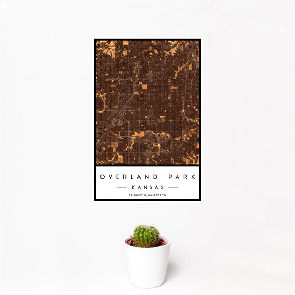 Overland Park - Kansas Map Print in Ember