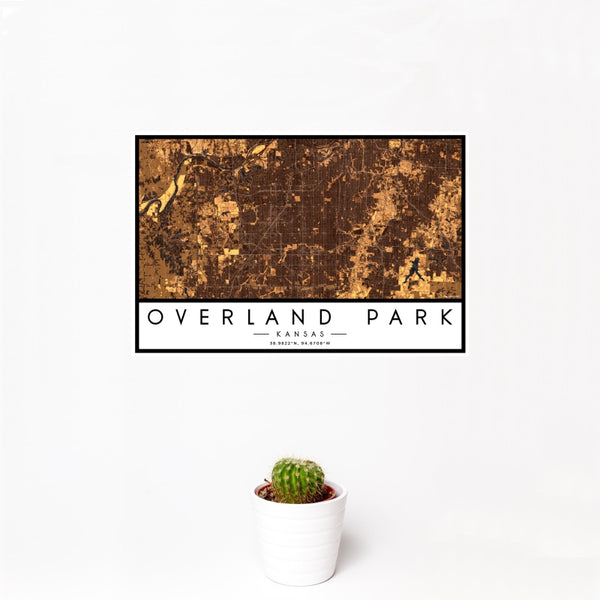 Overland Park - Kansas Map Print in Ember