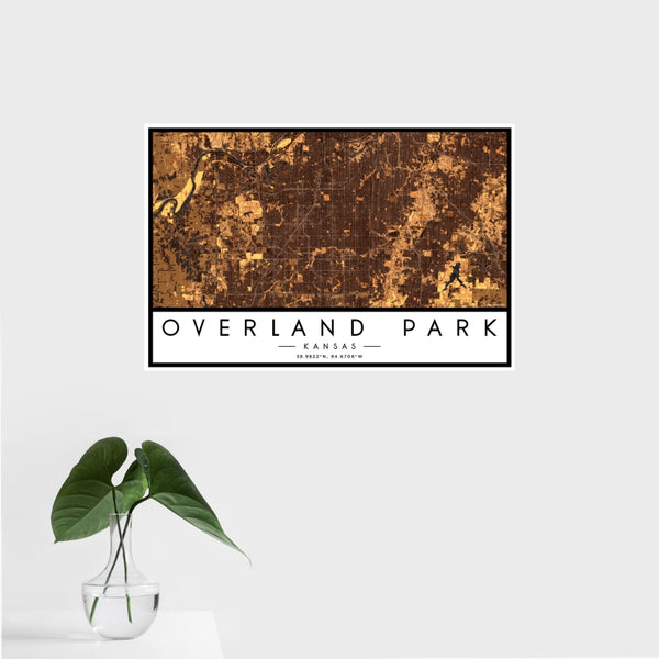 Overland Park - Kansas Map Print in Ember