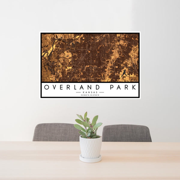 Overland Park - Kansas Map Print in Ember