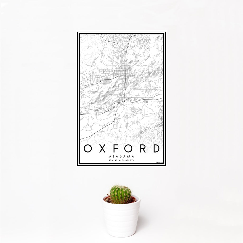 Oxford - Alabama Classic Map Print