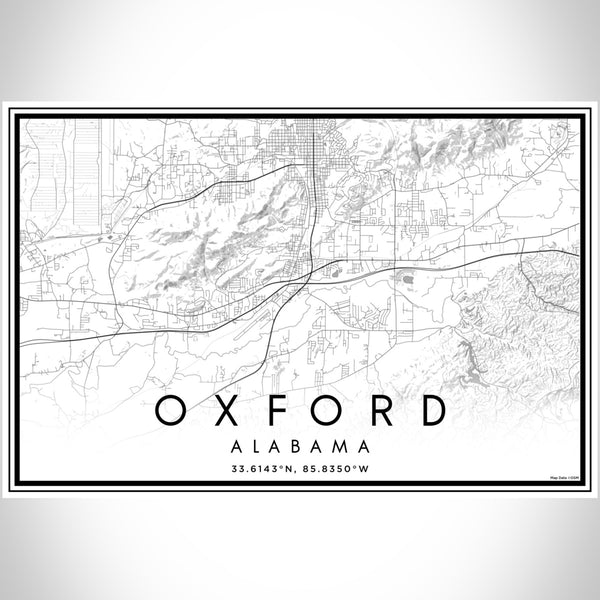 Oxford - Alabama Classic Map Print