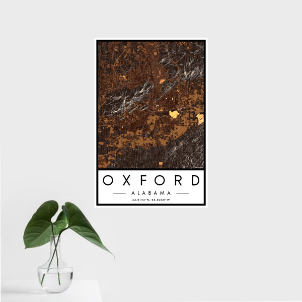 Oxford - Alabama Map Print in Ember