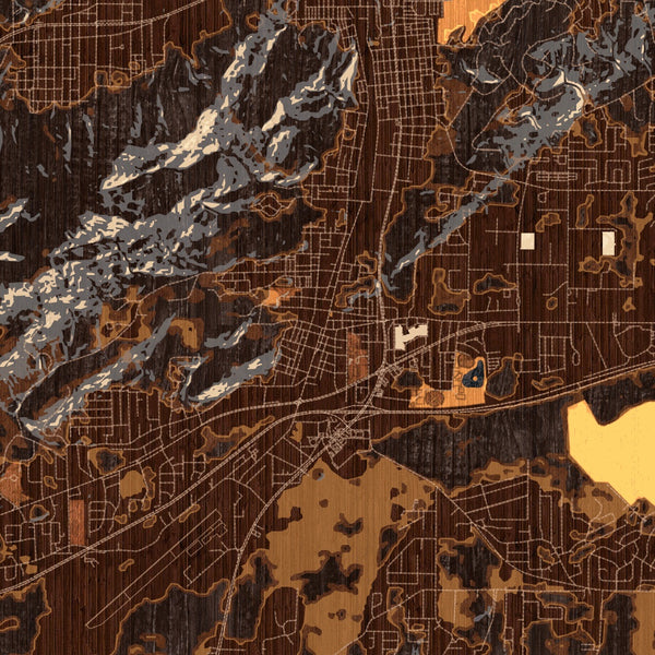 Oxford - Alabama Map Print in Ember