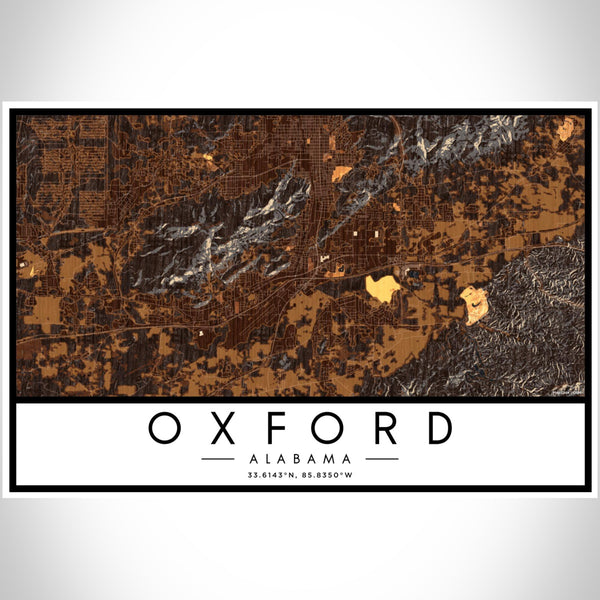 Oxford - Alabama Map Print in Ember