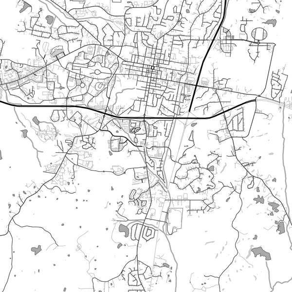 Oxford - Mississippi Classic Map Print