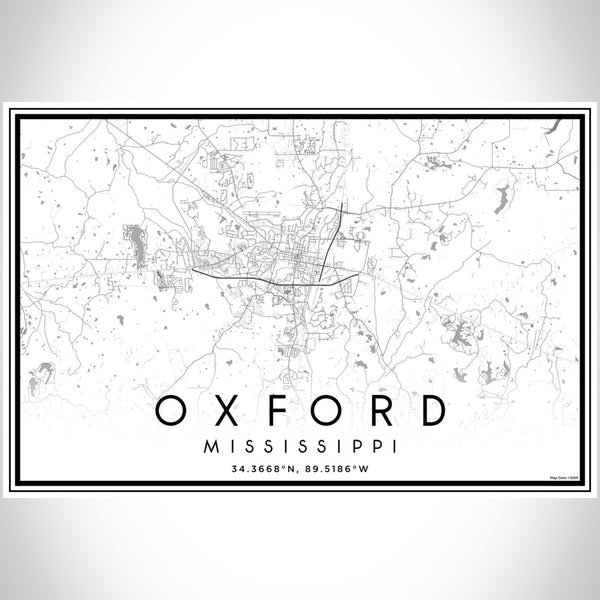 Oxford - Mississippi Classic Map Print