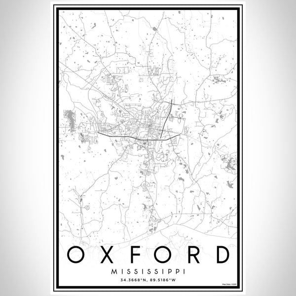 Oxford - Mississippi Classic Map Print