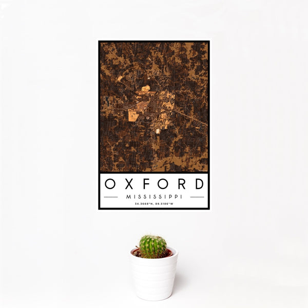 Oxford - Mississippi Map Print in Ember