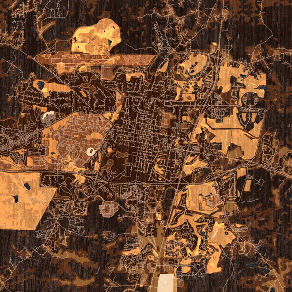 Oxford - Mississippi Map Print in Ember