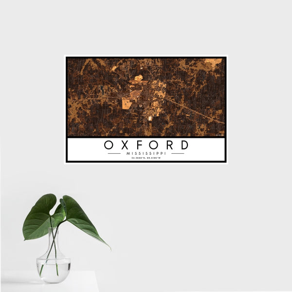 Oxford - Mississippi Map Print in Ember