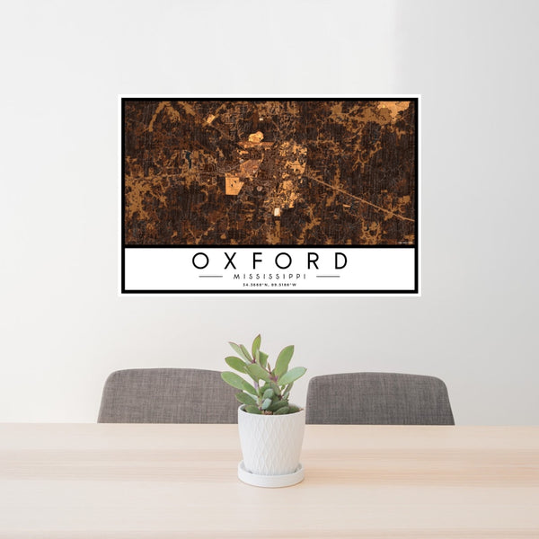 Oxford - Mississippi Map Print in Ember