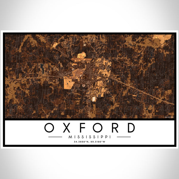 Oxford - Mississippi Map Print in Ember