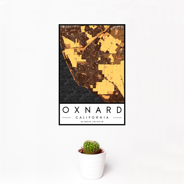 Oxnard - California Map Print in Ember